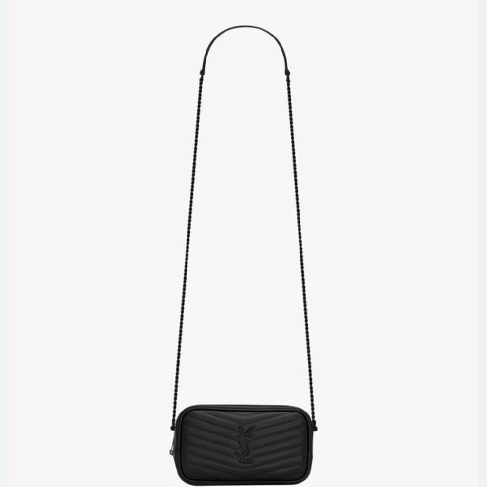 Yves Saint Laurent Lou Mini YSL Camera Bag in Smooth Quilted Leather
